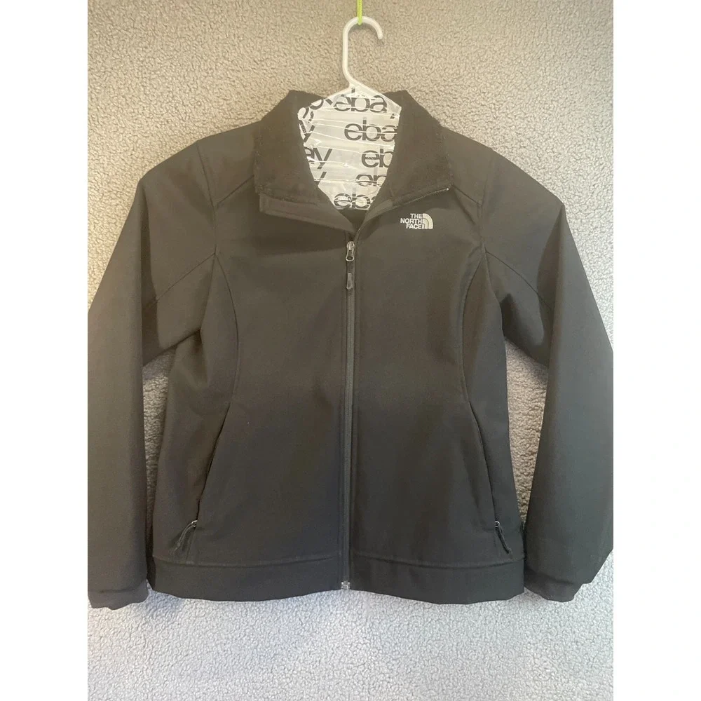 The North Face Jacket Mens  Large Black White Logo Hiking Outdoors Zip‎